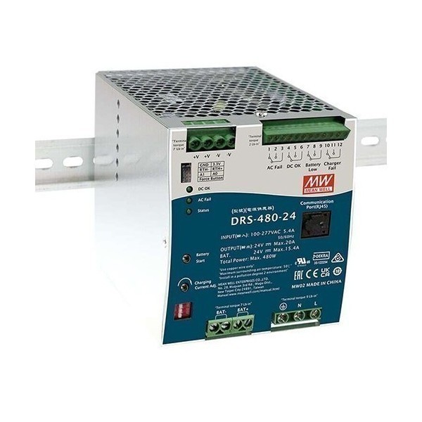 Alimentation 24V 1.7A, Montage Rail DIN, MEANWELL MDR-40-24